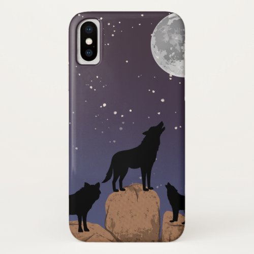 Wolf theme iPhone XS case