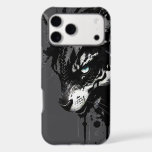 Wolf-themed phone case A fierce black and white de
