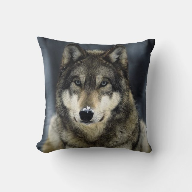 Wolf Throw Pillow (Front)