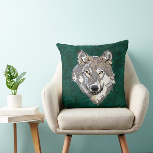 wolf throw pillow Zazzle