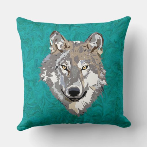 wolf throw pillow Zazzle