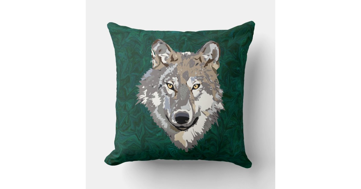wolf throw pillow Zazzle
