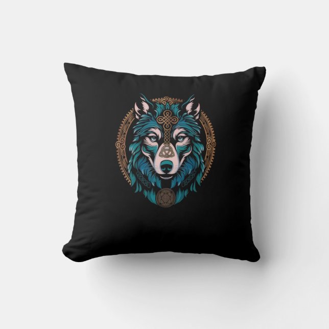 Wolf Throw Pillow (Front)