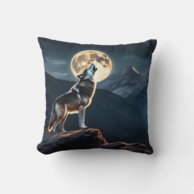 Wolf Throw Pillow (Front)