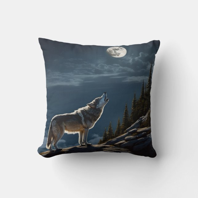 Wolf Throw Pillow (Front)