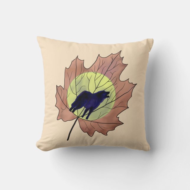 Wolf Throw Pillow (Front)