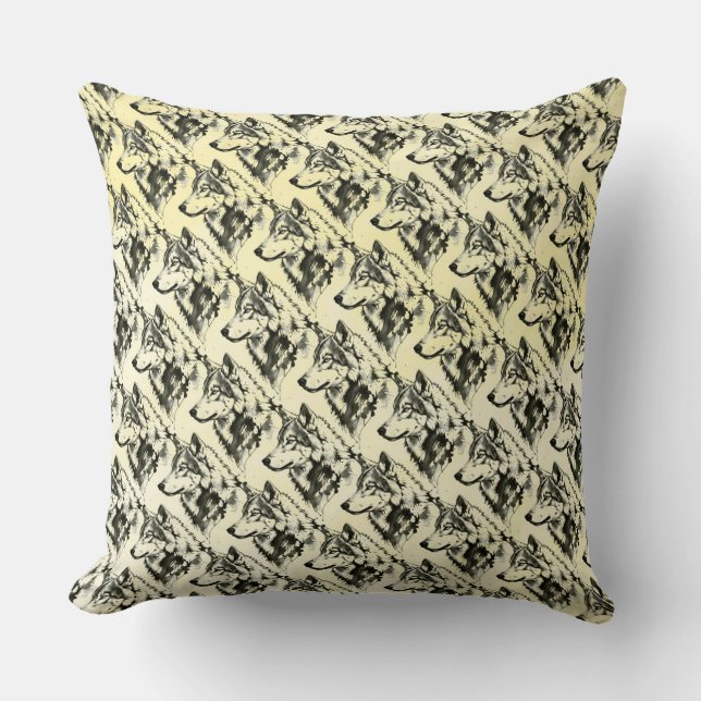 Wolf Throw Pillow (Front)