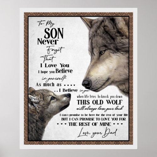 Wolf To My Son Never Forget Love Your Dad Gift Poster