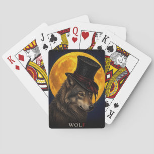 Wolf Top Hat Gothic Surreal Poker Cards
