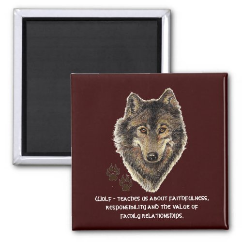 Wolf Totem Animal Guide Inspirational Magnet