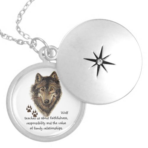 Wolf Totem Animal Guide Inspirational Symbol Silver Plated Necklace