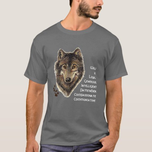 Wolf Totem Animal Guide Inspirational Symbol T_Shirt