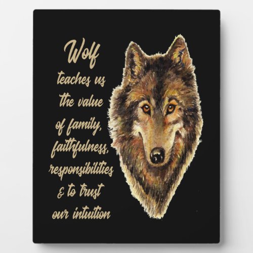 Wolf Totem Animal Spirit Guide for Inspiration Plaque