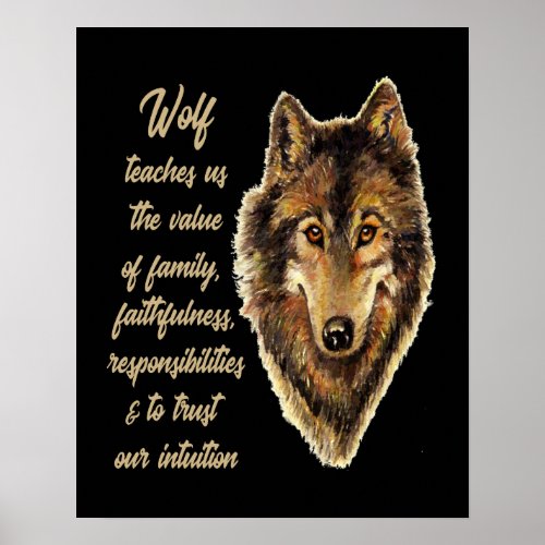 Wolf Totem Animal Spirit Guide for Inspiration Poster