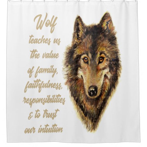 Wolf Totem Animal Spirit Guide for Inspiration Shower Curtain
