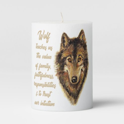 Wolf  Totem Animal Spirit Guide Pillar Candle