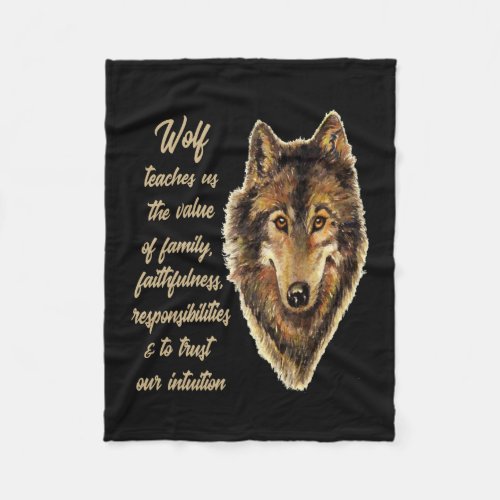 Wolf Totem Animal Spirit Guide Tshirt Fleece Blanket