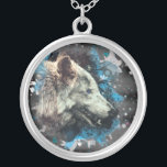 *~* Wolf Totem Blue Abstract Polyester Boho Round Silver Plated Necklace<br><div class="desc">JEWELRY WITH INTENTION (R) - Energetically Enhanced Jewelry necklace round and yellow gold plated. * Round Silver platted Boho Bohemian Native American Tribal Shaman SILVER PLATED ROUND NECKLACE Artistic and abstract Wolf Totem. As a professional distance spiritual energy healer since 2001, I have learned, developed and utilized the power of...</div>
