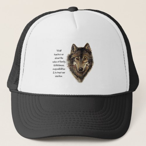 Wolf totem Inspirational Spirit Guide Animal for W Trucker Hat