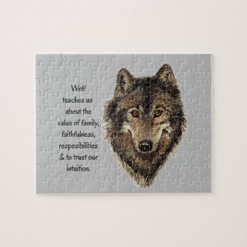 Wolf totem Inspirational Spirit Guide Animal Jigsa Jigsaw Puzzle