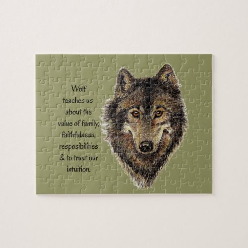 Wolf totem Inspirational Spirit Guide Animal Jigsaw Puzzle