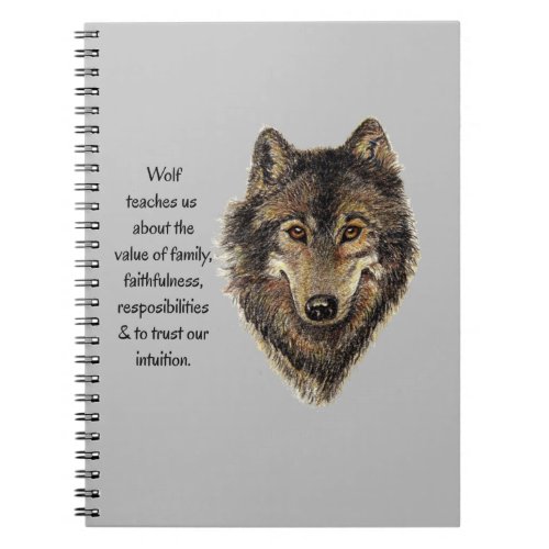 Wolf totem Inspirational Spirit Guide Animal Noteb Notebook