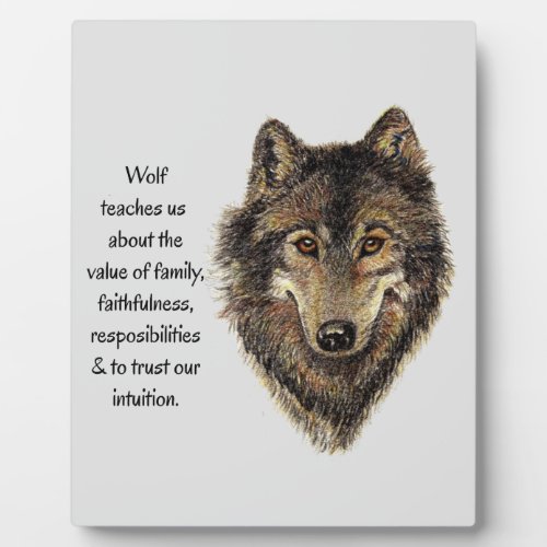 Wolf totem Inspirational Spirit Guide Animal Plaqu Plaque