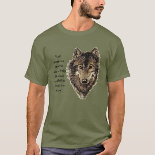 Wolf totem Inspirational Spirit Guide Animal T_Shirt