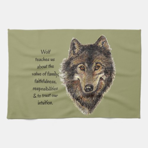 Wolf totem Inspirational Spirit Guide Animal Towel