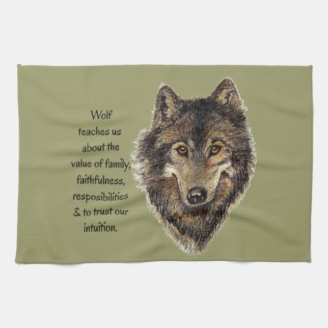 Wolf totem Inspirational Spirit Guide Animal Towel (Horizontal)