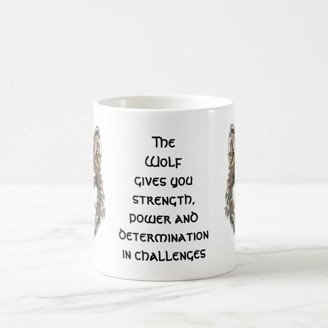 Wolf Totem, Spirit Animal Guide Inspirational Coffee Mug (Center)