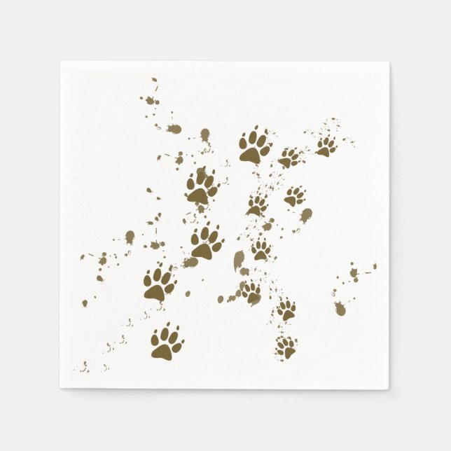 Wolf Tracks Paper Napkins (Front)
