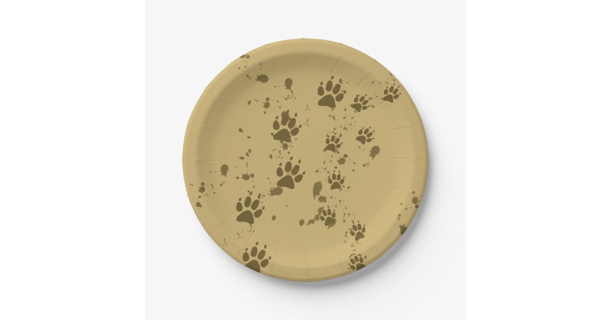 Wolf Tracks Paper Plates | Zazzle