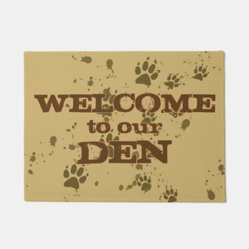 Wolf Tracks Welcome To Our Den Doormat