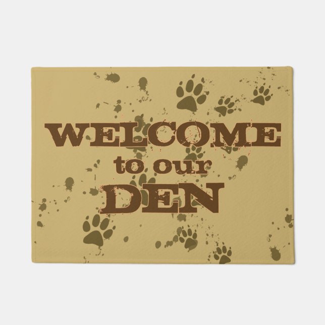 Wolf Tracks (Welcome To Our Den) Doormat (Front)