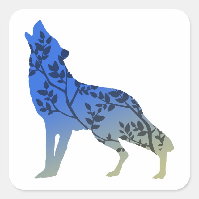 Wolf Tree Square Sticker (Front)