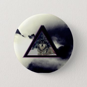 Wolf Triangle Pinback Button by freebirdstriangle at Zazzle
