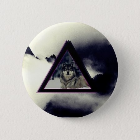 Wolf Triangle Pinback Button