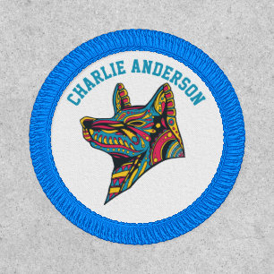 WOLF Tribal Mandala Huichol Art Patch