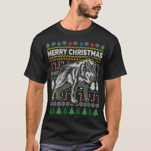 Wolf Ugly Christmas Sweater Wildlife Series