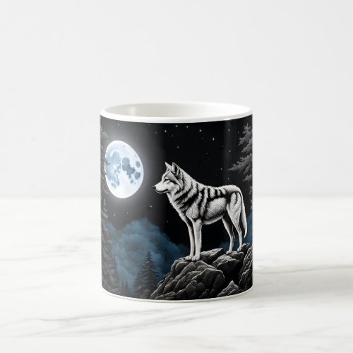 Wolf Under a Blue Moon Coffee Mug