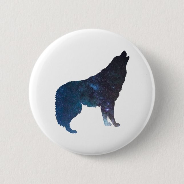 Wolf universe silhouette - Choose background color Button (Front)