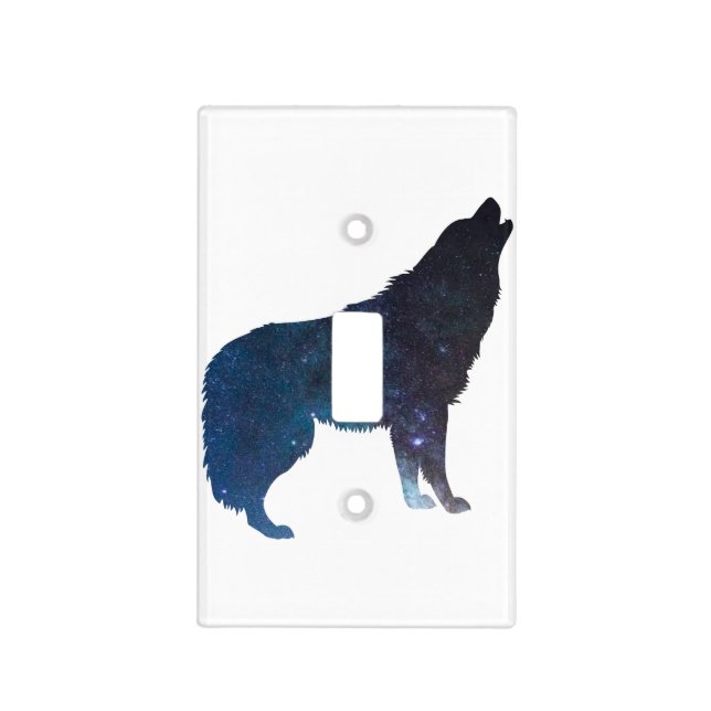 Wolf universe silhouette - Choose background color Light Switch Cover (Front)