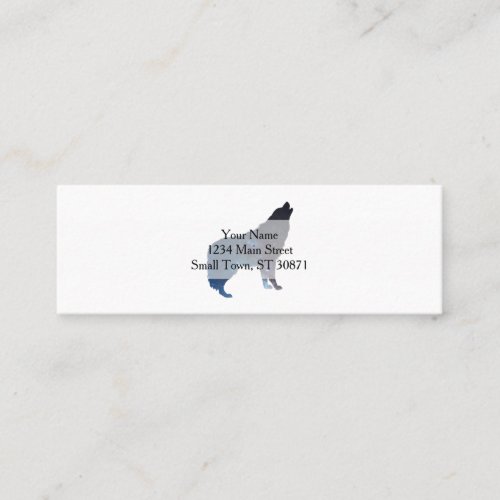 Wolf universe silhouette _ Choose background color Mini Business Card