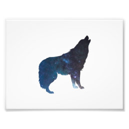 Wolf universe silhouette - Choose background color Photo Print