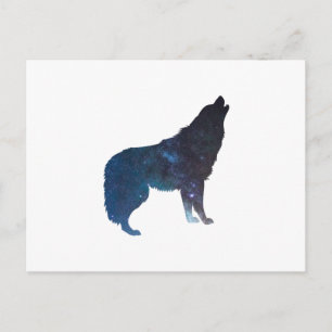 Wolf universe silhouette - Choose background color Postcard