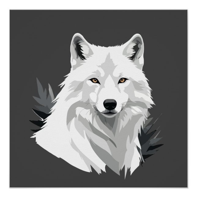 Wolf Vector Graphic Art Portrait Animal Spirit  Poster (Front)