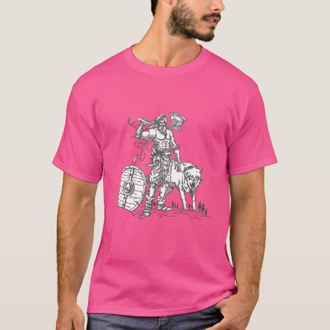 Wolf Viking Norse Odin Nordic Valhalla Fenrir Myth T-Shirt (Front)