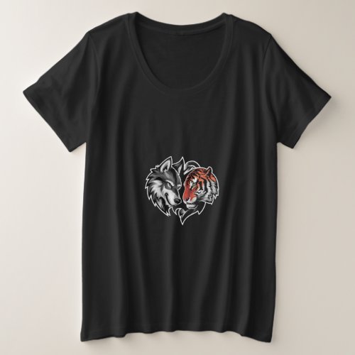 Wolf vs Tiger Plus Size T_Shirt