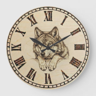 Wolf wall clock 